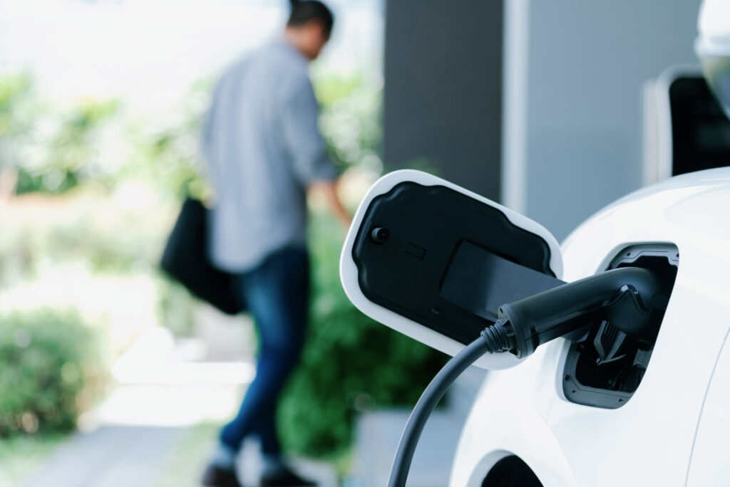 home EV charger closeup